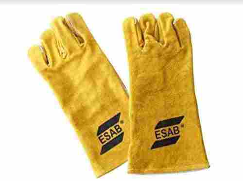 Heat Resistant Heavy Duty Material Full Finger Yellow Welding Leather Gloves