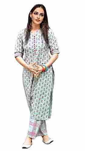 Stylish And Simple Soft Printed Kurta With Palazzo For Ladies 