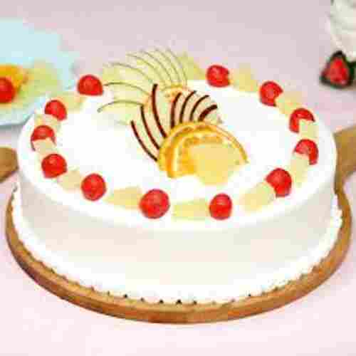 Eggless Fresh Fruit Cake With Whipped Cream Vanila Cack 