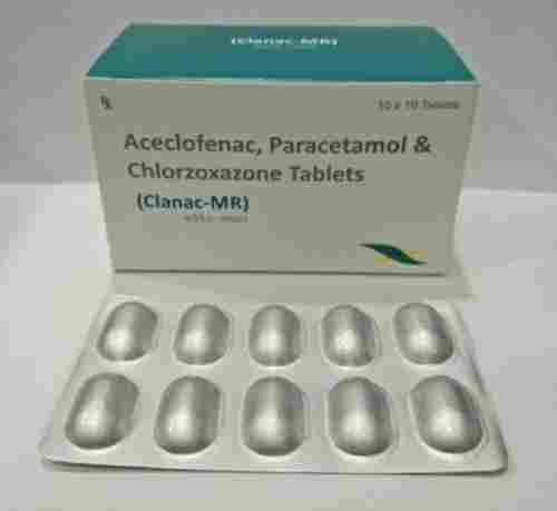  Aceclofenac Paracetamol And Chlorzoxazone Tablets, 10x10 Pack