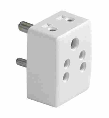 5a Electrical Three Multi Pin Socket With Plastic Material And White Color