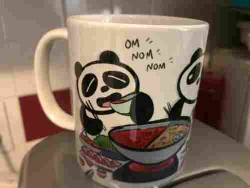 Designer And Stylish Break Resistant Panda Printed White Ceramic Coffee Mug 
