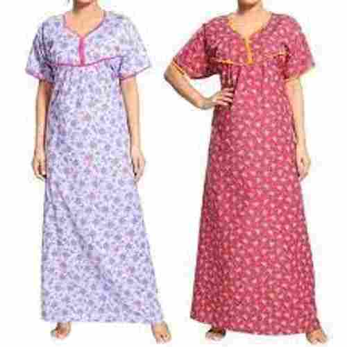 Comfortable And Cotton Ankle Length Printed Night Gown 