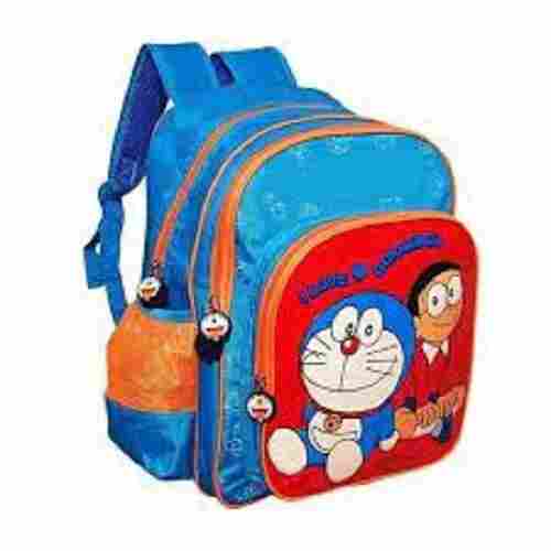 Doremon Printed Blue And Red Color Kids School Bag With 3 Compartment