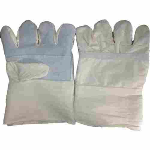12 Inch White Sky Blue Plain Cotton Safety Gloves