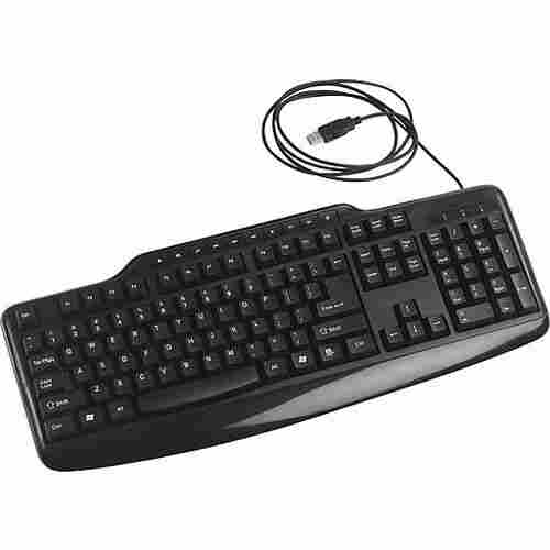 Light Weight Smooth Touch Keys Black With Wire Computer Wired Keyboard