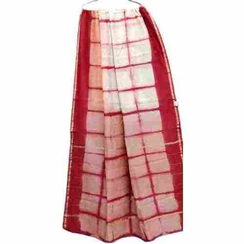 Red And White Check Traditional Elegant Beautiful And Breathable Pure Cotton Sarees