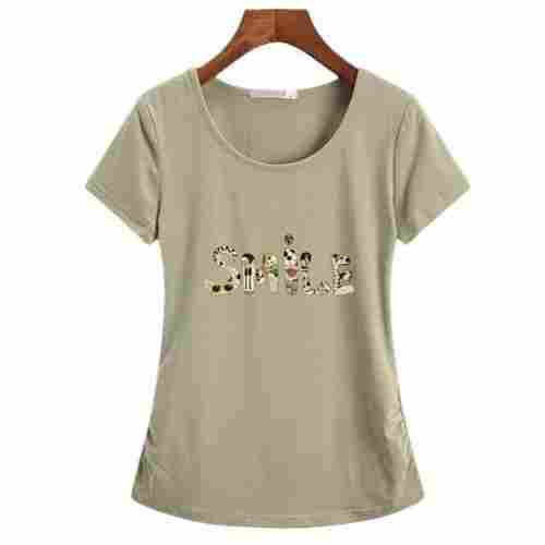 Round Neck Short Sleeve Breathable And Light Weight Cotton Girls T Shirt