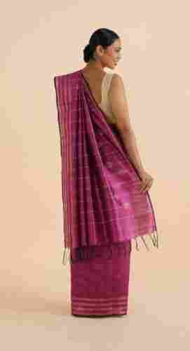 Comfortable Washable Lightweight Designer Silk Saree In Violet Shade For Ladies
