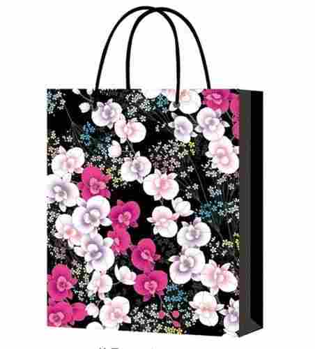 Daily Use Flower Printed Environment Friendly Biodegradable Recycled Art Paper Bags 