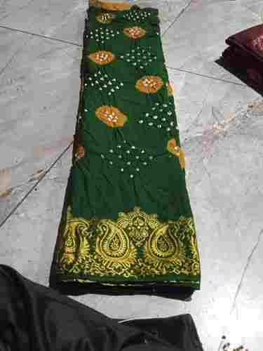 Elegant Look Soft Cotton Bandhani Printed Ladies Saree With Unstitched Blouse