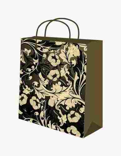 Recyclable Medium Size 1 Kg Capacity Rope Handle And Sandal Flower Printed Art Paper Bag 