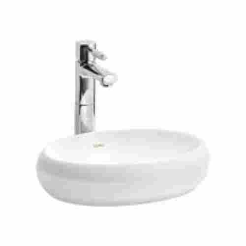 Ceramic White Table Top Wash Basin With Silicone Cover And Ergonomically Designed