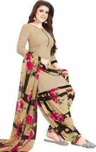 Fancy Designer Comfortable Crepe And Chiffon Floral Stitched Salwar Suit