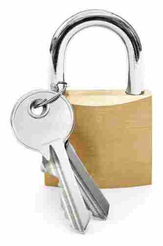 Golden Color Rectangular Shape 2 Keys Stainless Steel Door Handle Lock