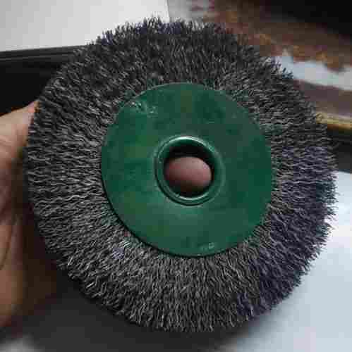 Black SS Round Wire Brush With 6 Inch Diameter For Industrial Use
