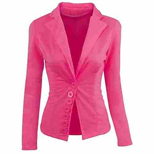 Simple Elegant And Stylish Look Gorgeous Beautiful Full Sleeve Pink Jacket For Women