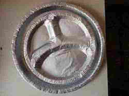 Bio Degradable Silver Color Three Parted Paper Plates For Party And Events