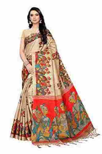 Multi Color Printed Pattern Lightweight Comfortable Banarasi Ladies Saree