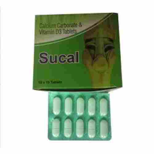 Sucal Calcium Carbonate And Vitamin D3 Tablets Pack Size 10x10 Tablets