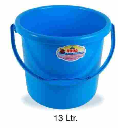 Long Lasting And Strong Durable Solid Blue Color Plastic Bucket With Handle