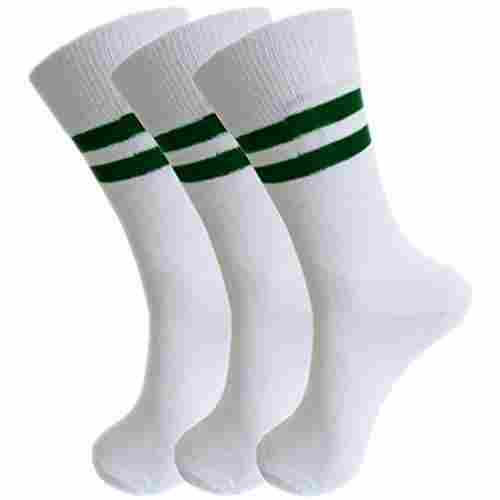 White Comfortable And Breathable Lightweight Lycra Cotton School Socks