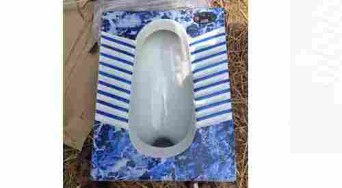 Blue And White Ceramic Print Indian Toilet Seat For Toilet Fitting, 5 Kg Weight