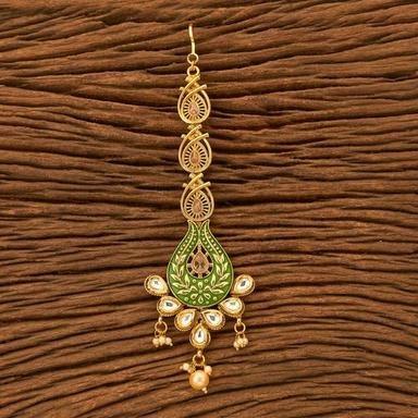 Natural Copper Classic Kunda Tikka With Gold Plating For Party Wear
