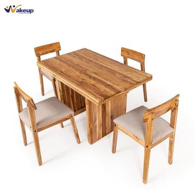 Wood Termite Resistance Ruggedly Constructed Teak Wooden Dining Table With Chairs
