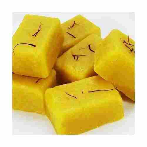 Rich In Sweet Tasty Square Shape Delicious Yellow Badam Halwa