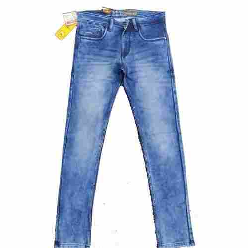 Blue Color Stylish And Comfortable Slim Fit Finest Fabric Faded Denim Men'S Jeans