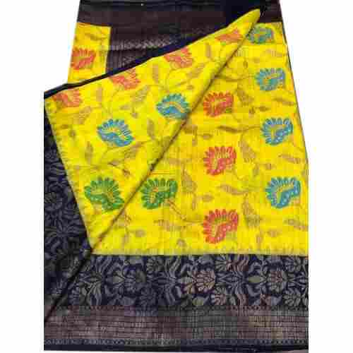 Fashionable Traditional Wear Light Weight Washable With Seprate Blouse Piece Handloom Cotton Saree 