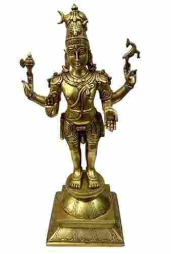 Gold Shine Design Shiva As Pashupatinath Golden Brass Statue For Home Temple