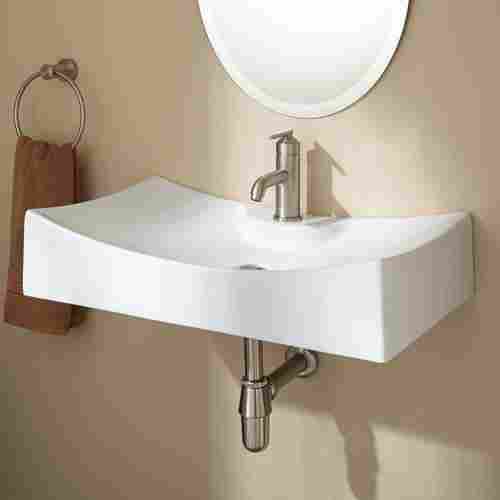 Plain Modern White Wash Basin For Home, Hotel And Restaurant