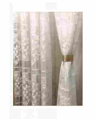 Luxurious Look Heavy Polyester Semi Transparent Floral Print Fancy Eyelet Net Door Curtain 