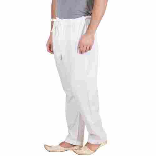 Mens 100% Pure Cotton Plain White Pajama For Daily Use, Size, S M L