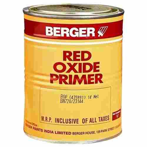 Weather Resistance Glossy Fine Finish Red Oxide Primer Berger Paint, 1 Liter 