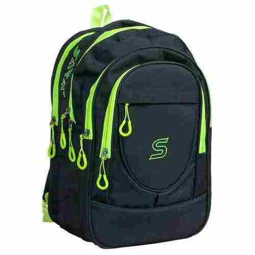 Comfortable Fully Adjustable Water Proof Canvas Black Green School Bag 