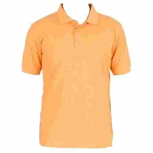 Light Cool Fabric And Two Button Placket Half Sleeves T-Shirt For Men