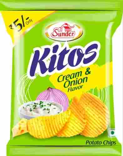 Crispy Tasty Kitos Cream And Onion Flavour Potato Chips
