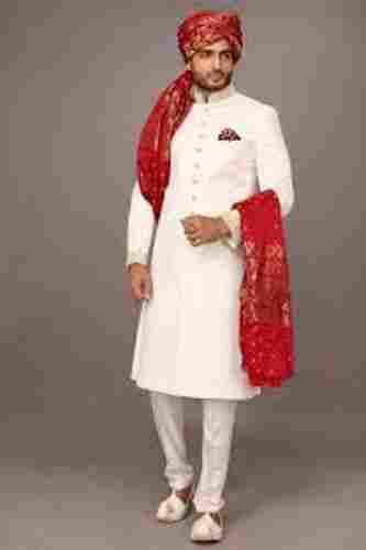 Elegant And Trendy Simple White Sherwani For Men