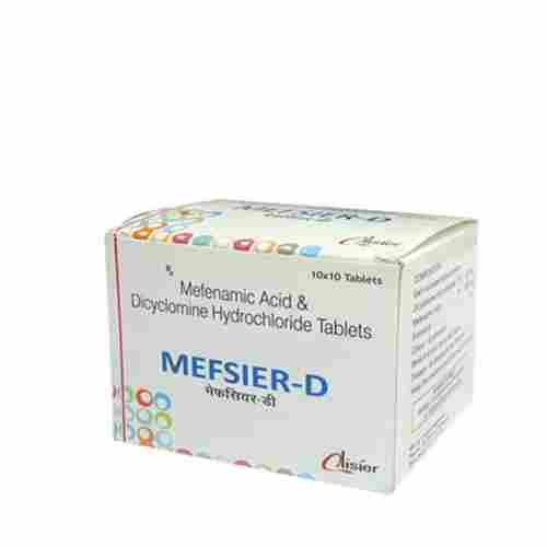 MEFSIER-D Mefenamic Acid And Dicyclomine HCL Antispasmodic Tablets, 10x10 Blister Pack