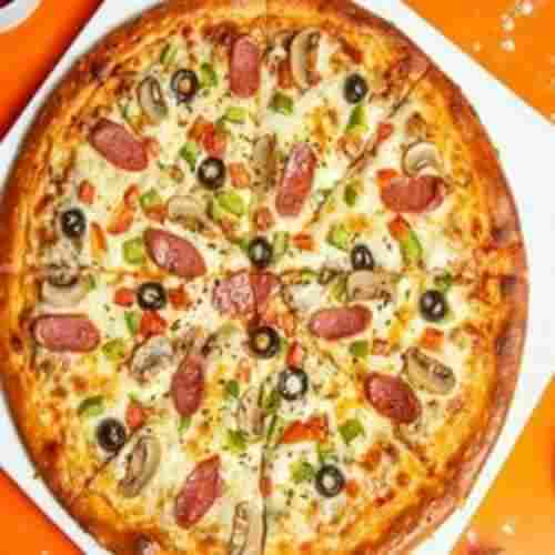 Round Shape Delicious Taste Multi Colour Wheat Based Frozen Pizza Extra Delisious