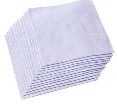 Plain White Color Handkerchief With Smooth And Soft Texture Size: Comes In Various Sizes