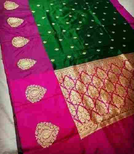Printed Silk Cotton Ladies Banarasi Saree For Casual And Party Wear
