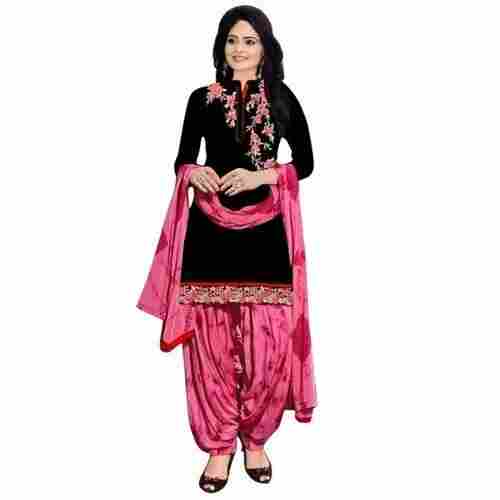 Ladies Highly Absorbent Breathable Embroidered Cotton Salwar Suit With Dupatta