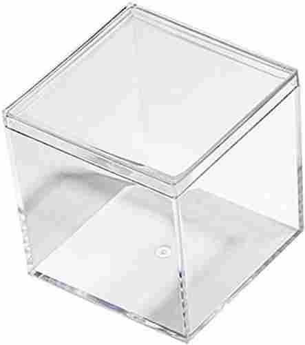 White Square Shape Household Use Metal Acrylic Box