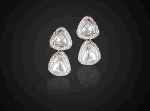 Dp Jewellers 22 Carat Gold Modern Design Earrings With Sea Pearls Design