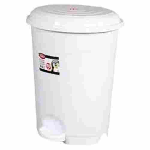 Unbreakable Light Weight Easy To Clean Open Lid White Plain Plastic Dustbin