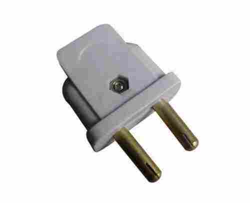 Electric White Plastic 2 Pin Electrical Plug In Plastic Housing Material